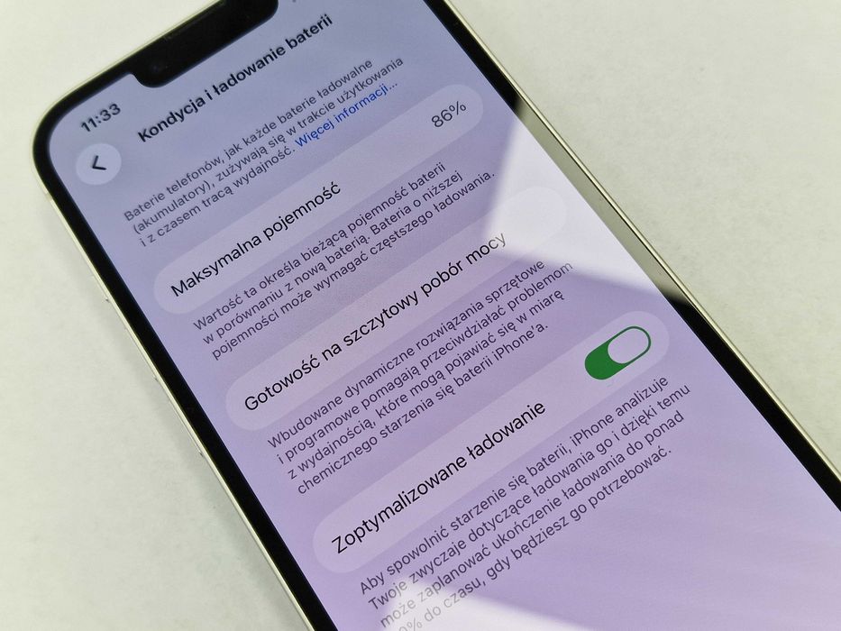 Iphone 13 128GB/ Starlight/ Bat 86%/ Grade A-/ Gwarancja + ładowarka