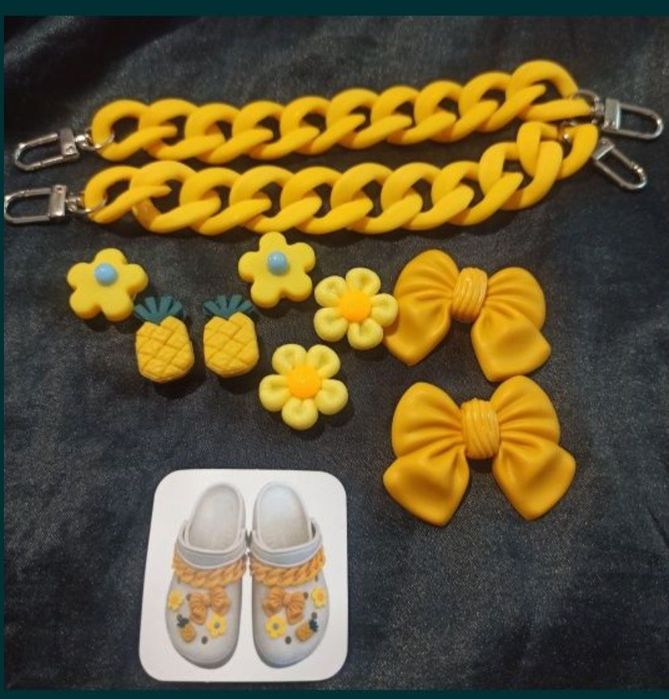 Цепочки  для кроксів брелочки  пухнастики дитячі crocs jibbitz