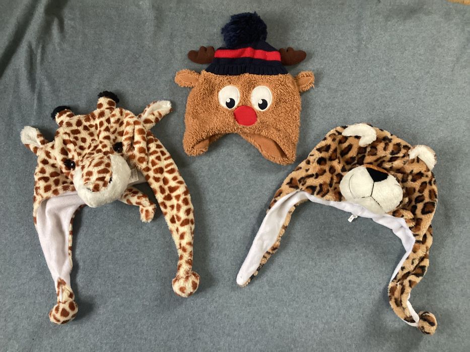 шапка карнавальная Тигр Ослик Дракон Жабка Пони Пилот Олень Снеговик