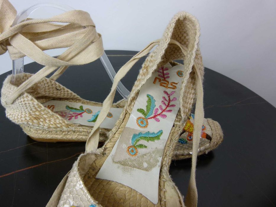 RAS wiązane espadryle tkanina cekiny 36 - 23 cm