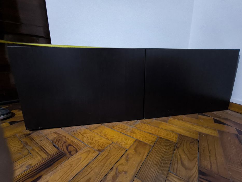 Móvel TV castanho escuro efeito madeira 2 portas