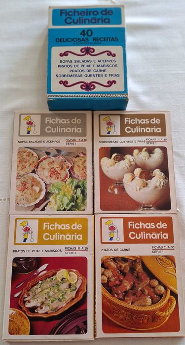 Ficheiros de Culinária 40 Fichas de 1971 RARO VINTAGE