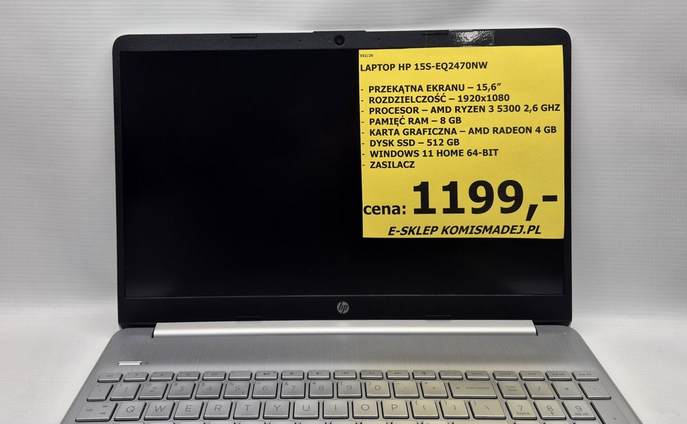 Laptop HP 15S-EQ2470NW, Ryznen 5, Komis Jasło Czackiego