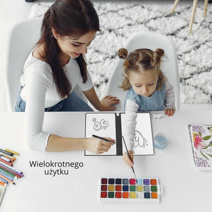 Tablica suchościeralna A5 notatnik, wielokrotnego użytku niebieski