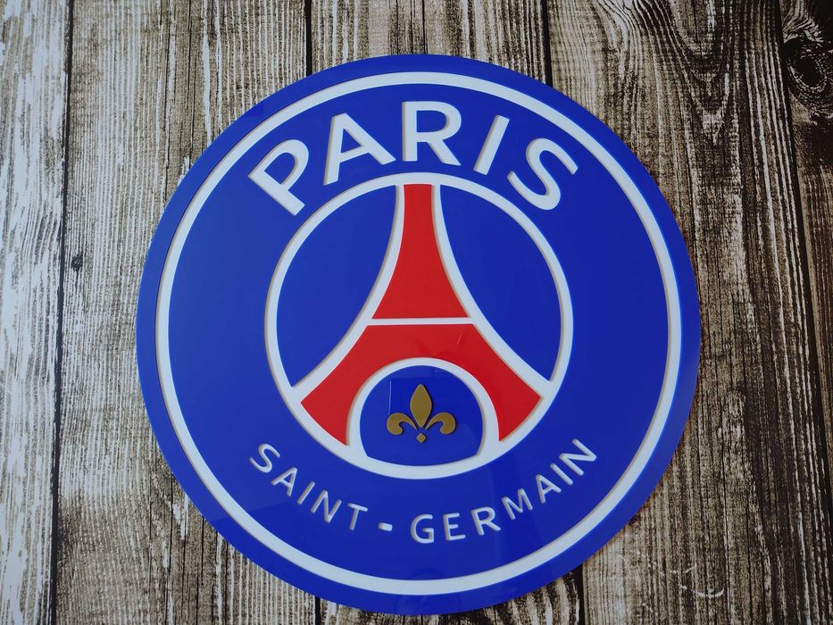 PSG herb gadżet piłkarski dla fana klubu 90cm prezent dla męża syna