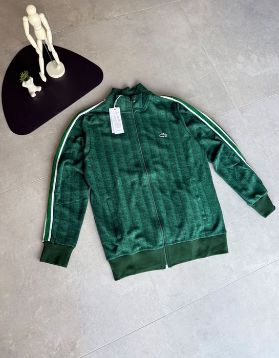 Зелена зіпка Lacoste Monogram та блискавкою
