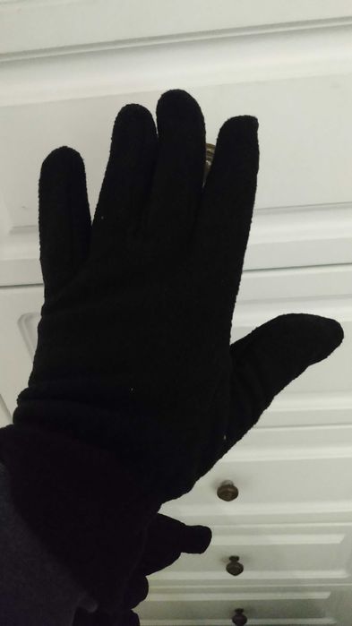 Czarne damskie rękawiczki viking rozmiar 6 polarowe cieple