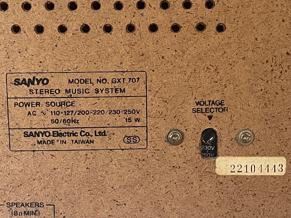 Aparelhagem Sistema de musica stereo Sanyo GXT707