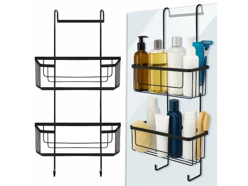 Półka prysznicowa wisząca czarna stal nierdzewna styl LOFT
