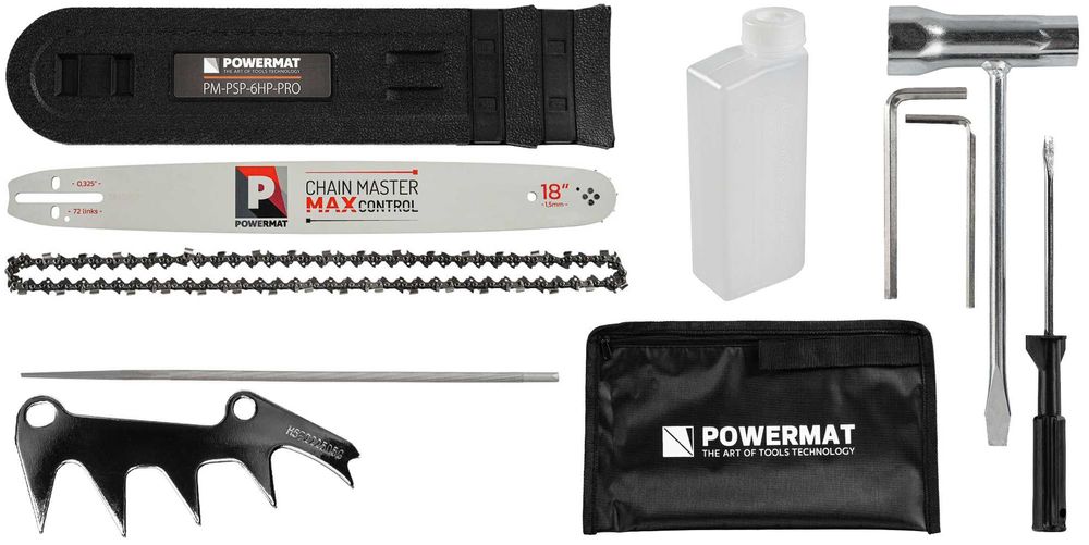 POWERMAT Piła Spalinowa Pilarka Łańcuch 6km Prowadnica 18” 45cm PM1548