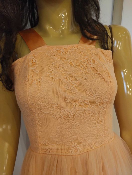 Piękna morelowa sukienka tiulowa 2 XS musthave