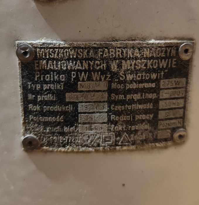 Pralka Frania Światowit PRL 1973