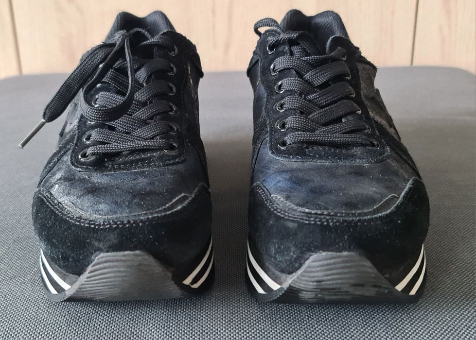 Trussardi Jeans - oryginalne czarne sneakersy na grubej podeszwie  r.3