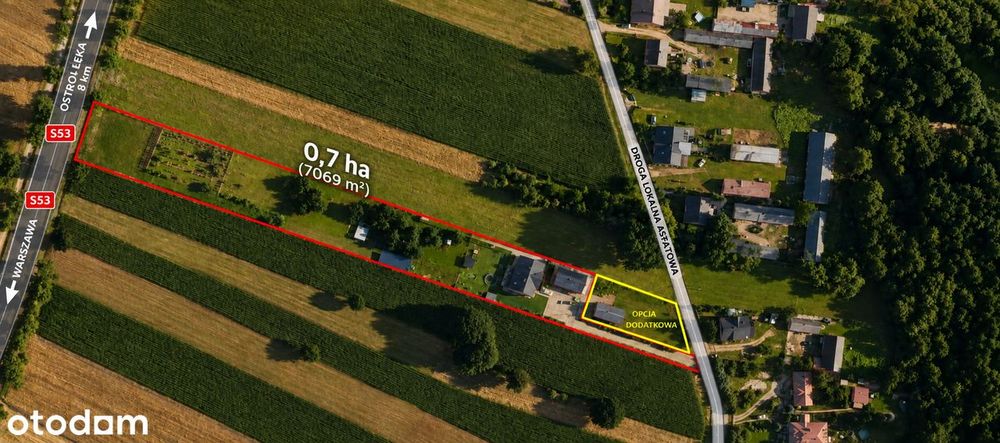 Posiadłość 0,7 ha | Dom 240 m² + budynek 81 m² | 8 km od Ostrołęki