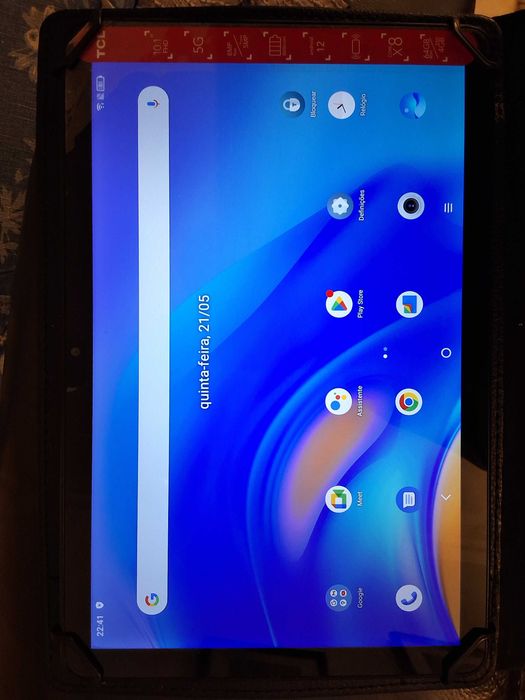 Tablet TCL com carregador e capa