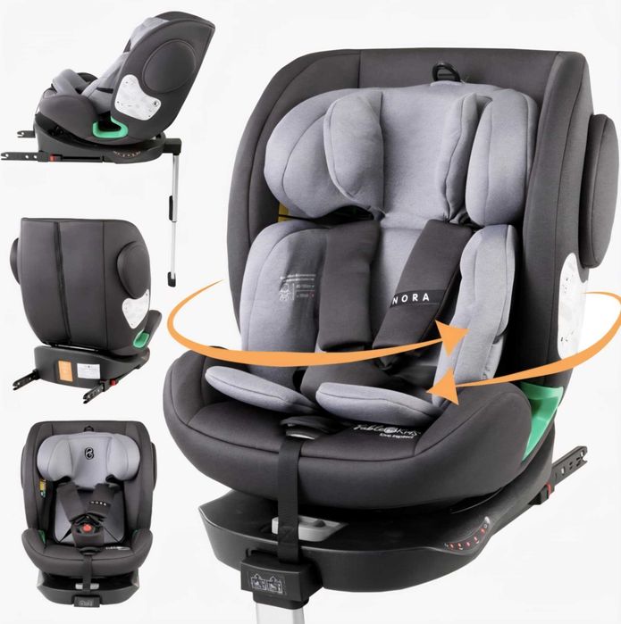 Fotelik samochodowy FableKids 360 isofix z noga podporowa NORA