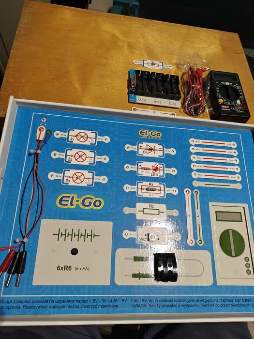 Zestaw do badan z elektroniki dla początkujących,miernik, akcesoria