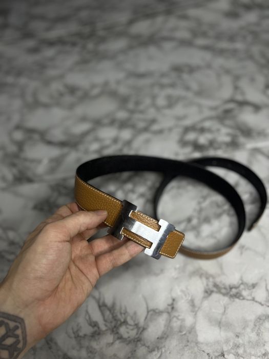 Ремень пояс кожаный Hermes оригинал номерной 90 - 110 см