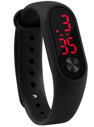 Relogio Led Preto Luzes Vermelhas Novo