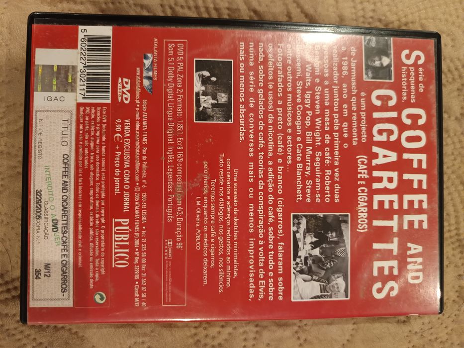 DVD café e cigarros