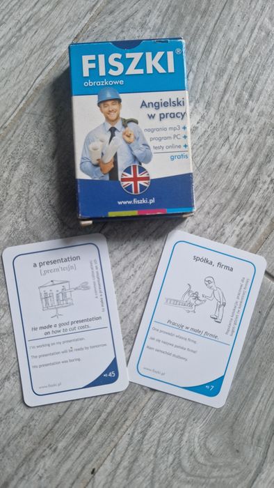 Nowe fiszki obrazkowe 50 szt.
Angielski w pracy