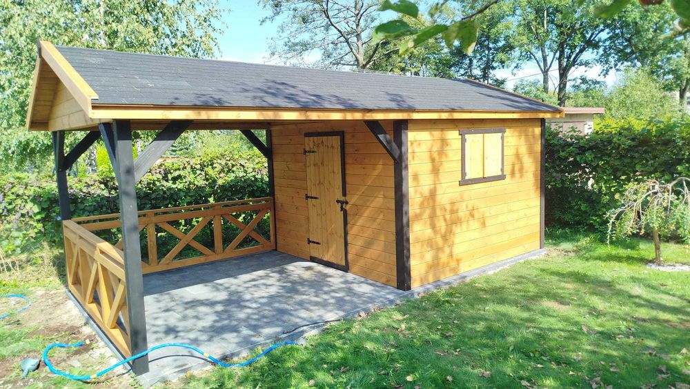 Domek narzędziowy z altanką 2w1 Kormoran 3x6 -Altany/Domki narzędziowe