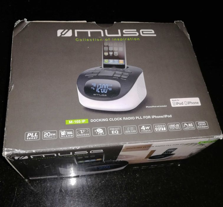 MUSE docking clock radio para iphone/ipod64585430230019120