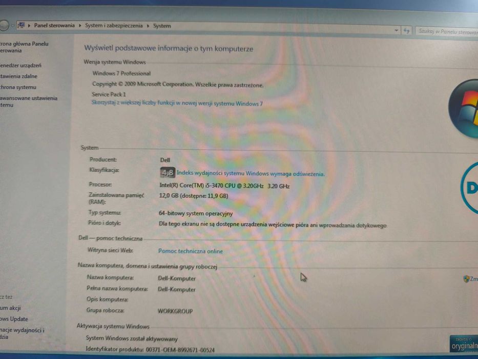 Komputer OPTIPLEX 9010 Monitor HP ZR24W