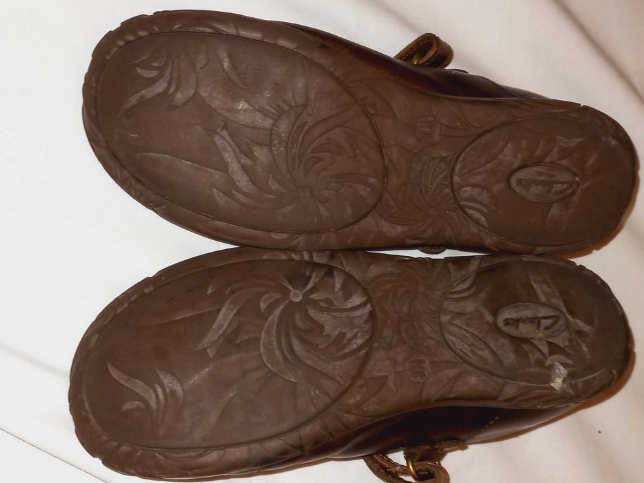 Clarks brązowe balerinki ze skóry naturalnej rozm 28,5