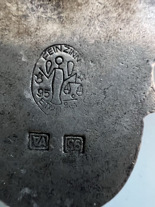 Wspaniały  antyczny termometr  ścienny z cyny