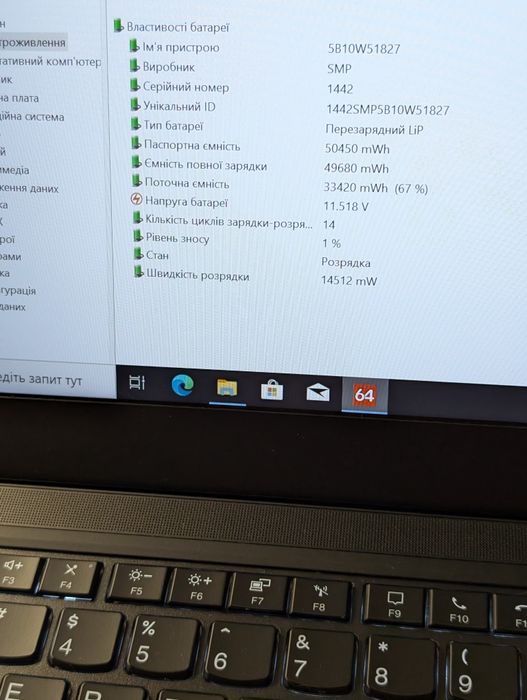 Ноутбук Lenovo Thinkpad T14 gen 2 i5-1145g7 iris XE 16/256gb 14 циклів