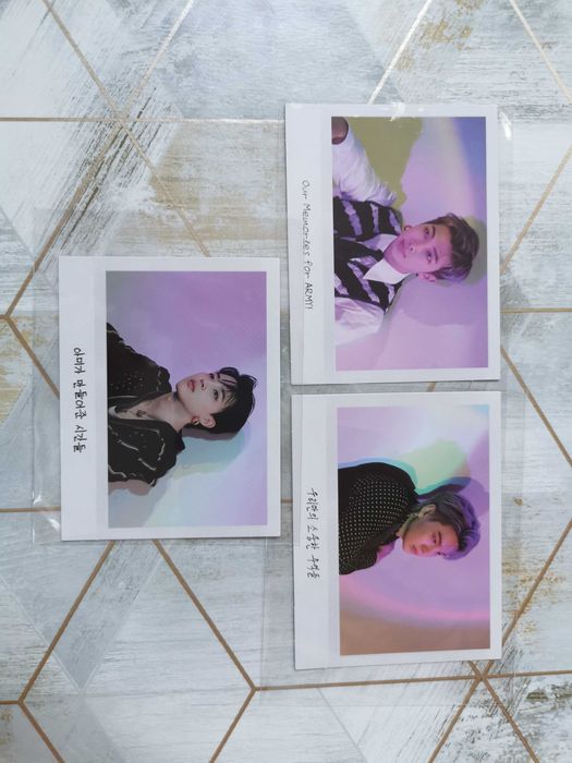 BTS Memories 2021 blu ray postcards (RM, SUGA, Jimin)