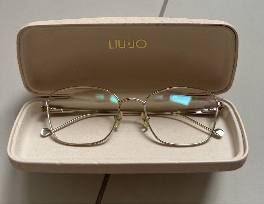 Okulary z filtrem światła niebieskiego LIU JO LJ2121 etui złote