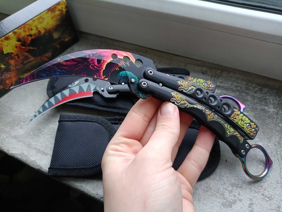 Выкидной нож из игры коготь в чехле кс го KS GP контра  крутой подарок