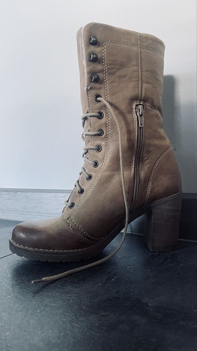 Buty skórzane brązowe. R.38