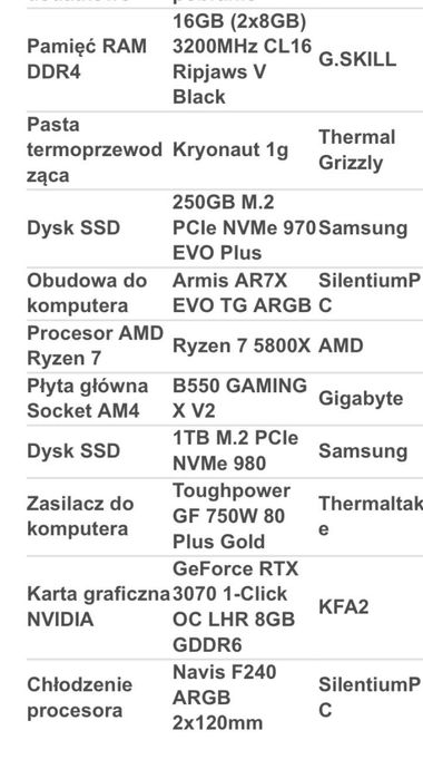 Komputer RTX 3070 i Razen 7 do gier i pracy