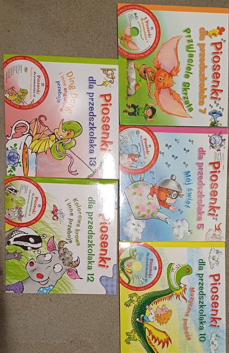 Piosenki dla Przedszkolaków 5 książek z tekstami i nutami płyty gratis