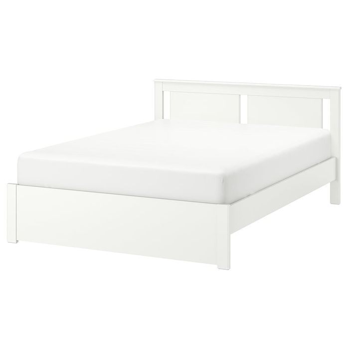 Estrutura de cama, branco/Luröy, 140x200 cm