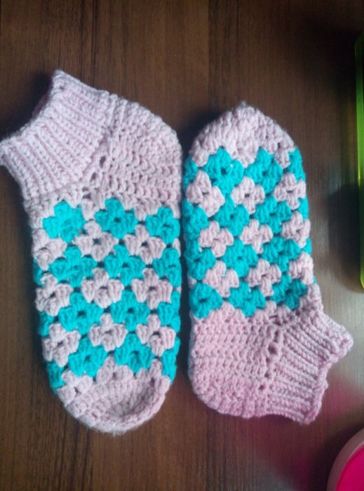 Продам вязаные носки тапочки