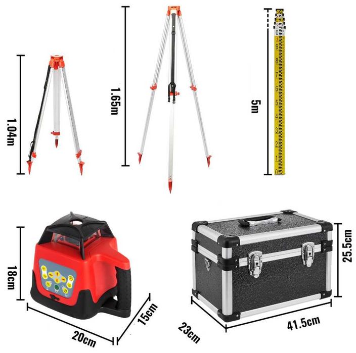 Kit de nível a laser rotativo com tripé ajustável sistema de nível a laser autonivelante para projeção em construção.