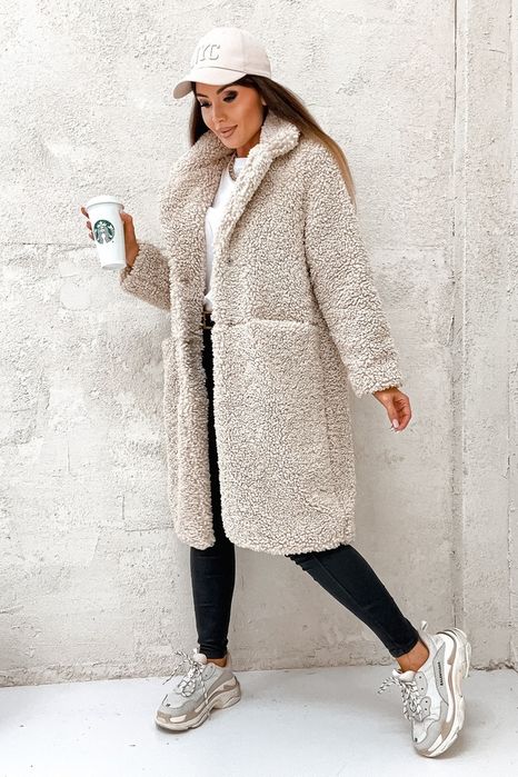 Płaszcz Zara baranek XXL duży