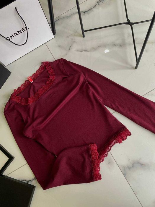 лонгслів з італійським мереживом (натуральна віскоза) лонг лонгслив