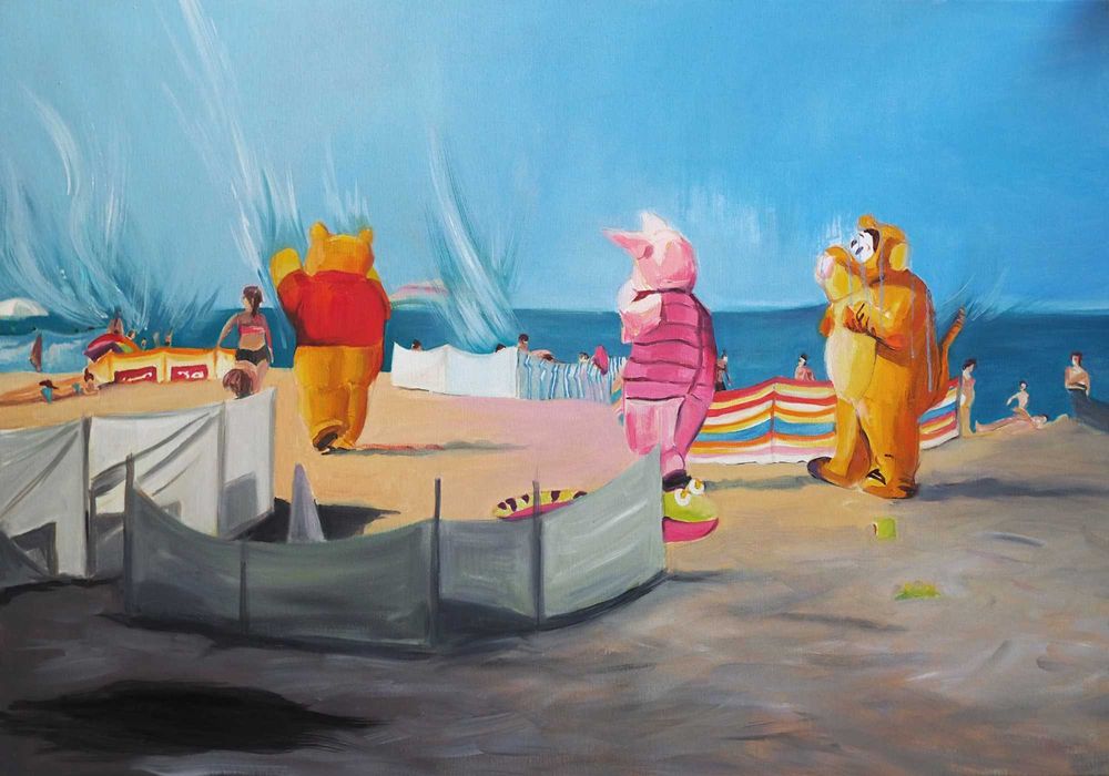 Obraz olejny, Pierwsze wyjście z mroku, 100x70 cm