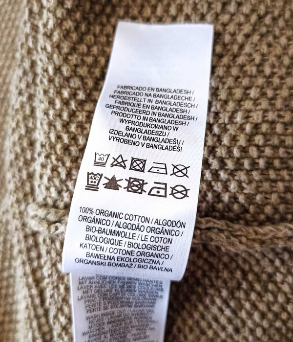 Primark bawełniany sweter basic regular XL khaki oliwkowy