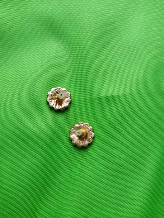 Kolczyki sztyfty srebrno- opalizujące