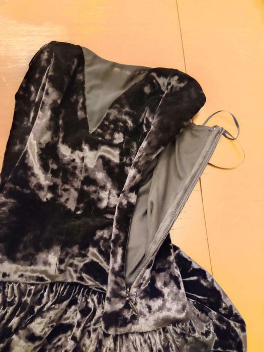 Vestido Veludo Bershka XS