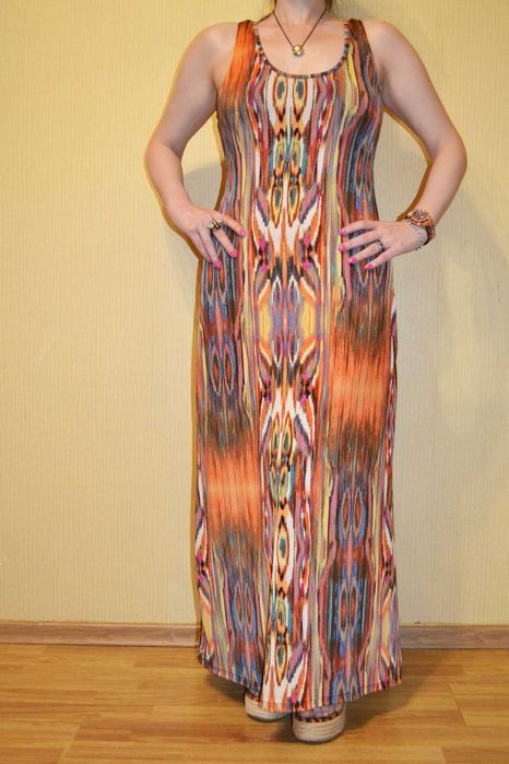 Длинное платье сарафан в пол с голой спиной Roberto Cavalli