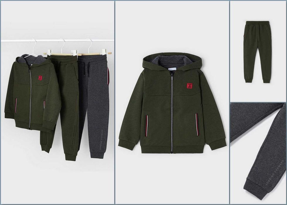 MAYORAL  komplet
Rozpinana bluza i dwie pary spodni dresowych