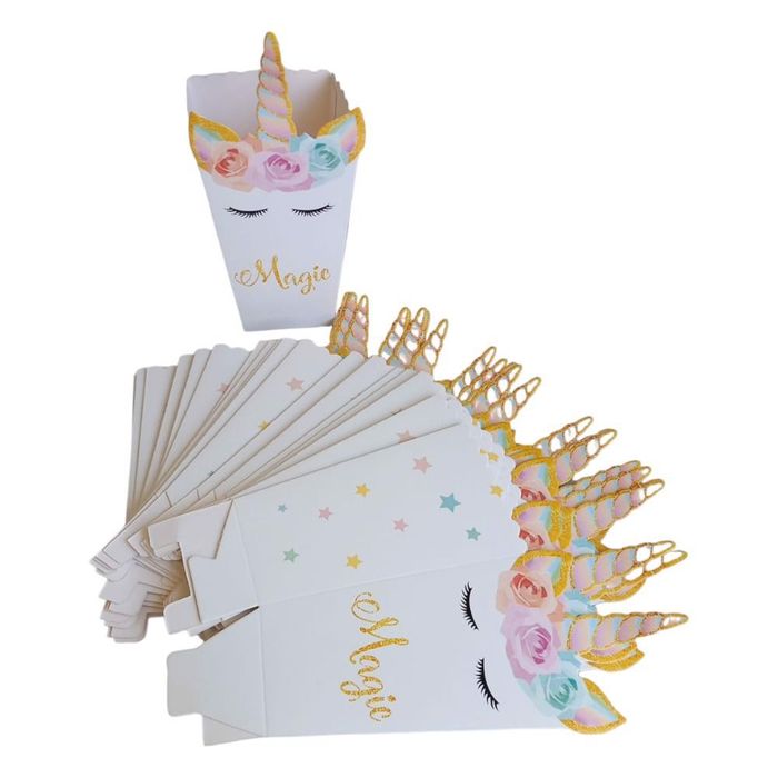Pudełka na popcorn jednorożec 24 sztuki sup