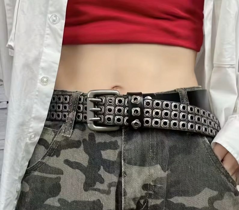 Pasek gotycki alternative nitowy punk emo